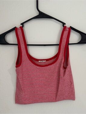 Cotton On Striped Ribbed Crop Tank Top